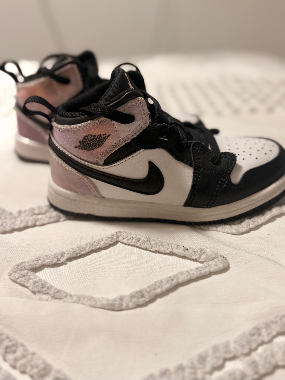 Nike Kids High-Top Sneakers - Black, White & Pink